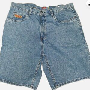 Empyre Shorts Mens 36 Jorts Zip Fly Pockets Denim Skater Bermuda Light Wash